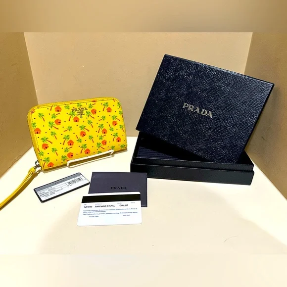 Prada Bags Prada Rare Palm Tree Wallet Poshmark